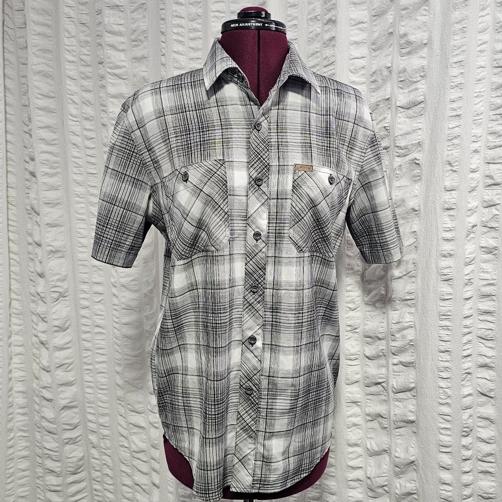 Orvis Classic Button Up Paid Short Sleeve Shirt Mens